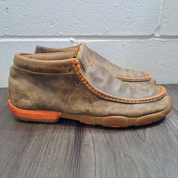 Twisted X Moc Style Loafers. Brown Leather Casual Western Loafer Women's Size 9W - Picture 1 of 8